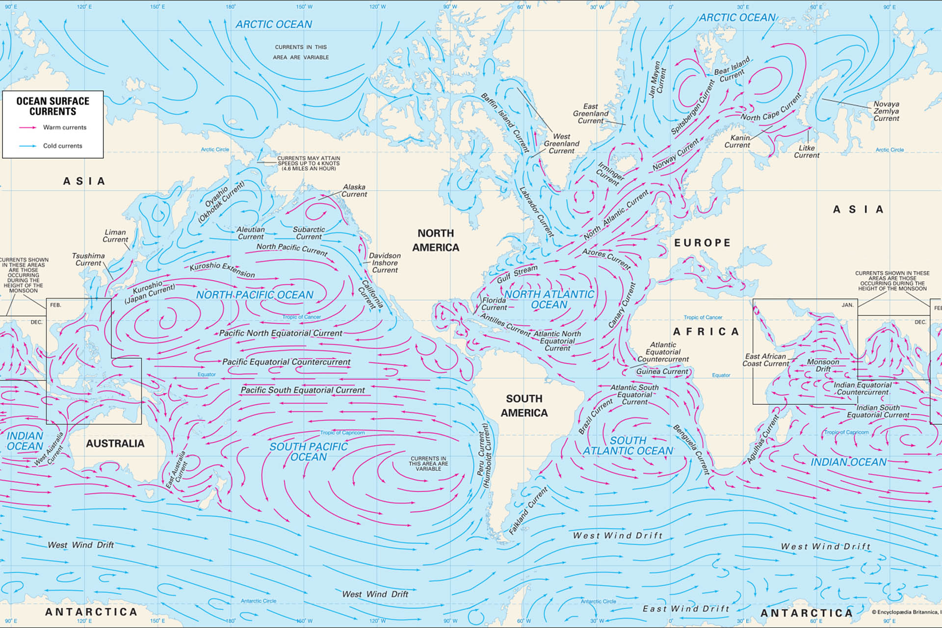Тихий океан поверхностные воды. Гольфстрим морские течения. Течение Гольфстрим на карте. Течения в океане карта. Карта течений мирового океана.