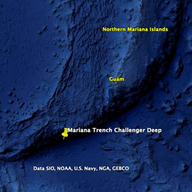 map of the Mariana Trench