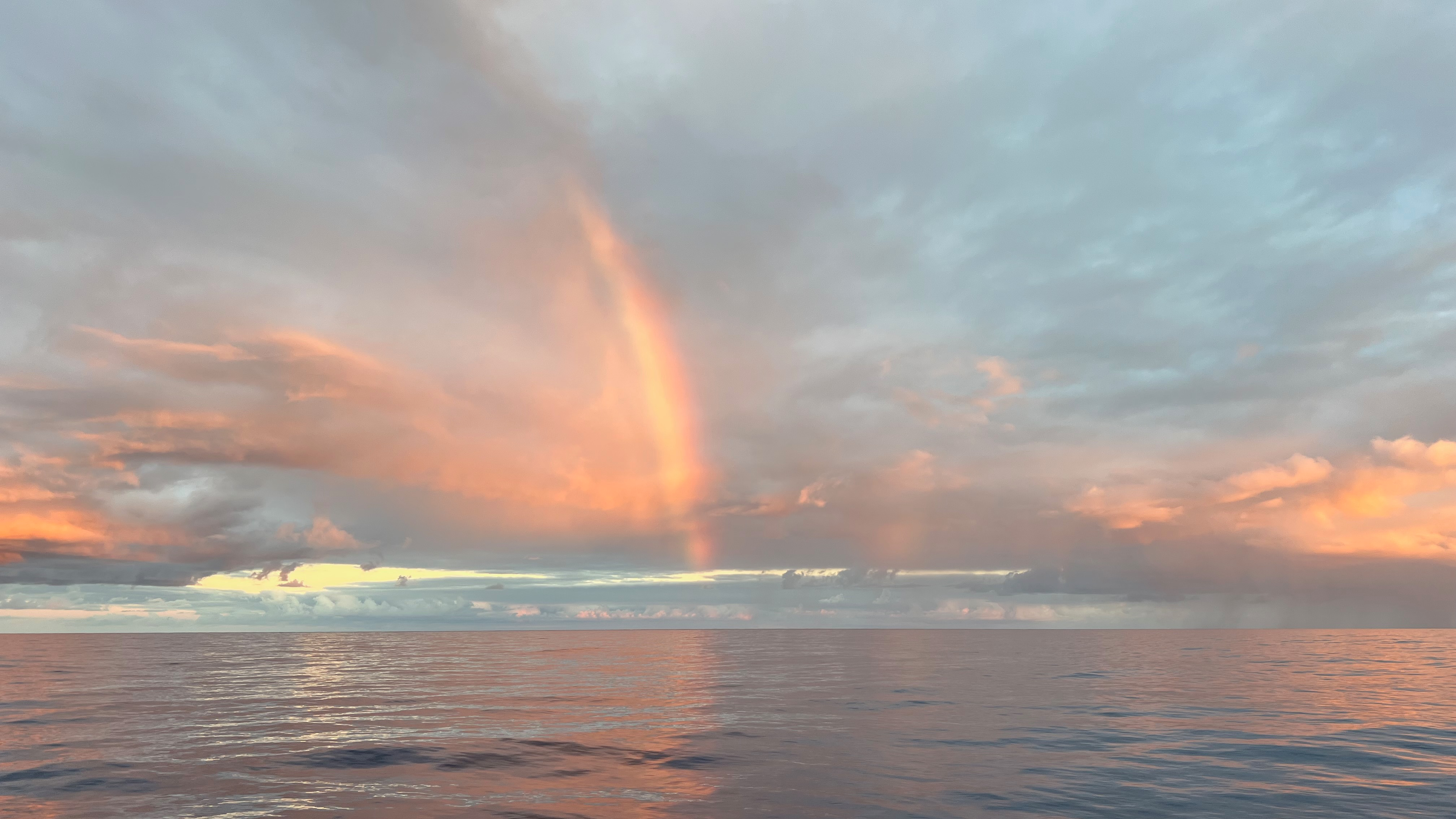 Lovely rainbow during launch. Photo by Andrew Collins