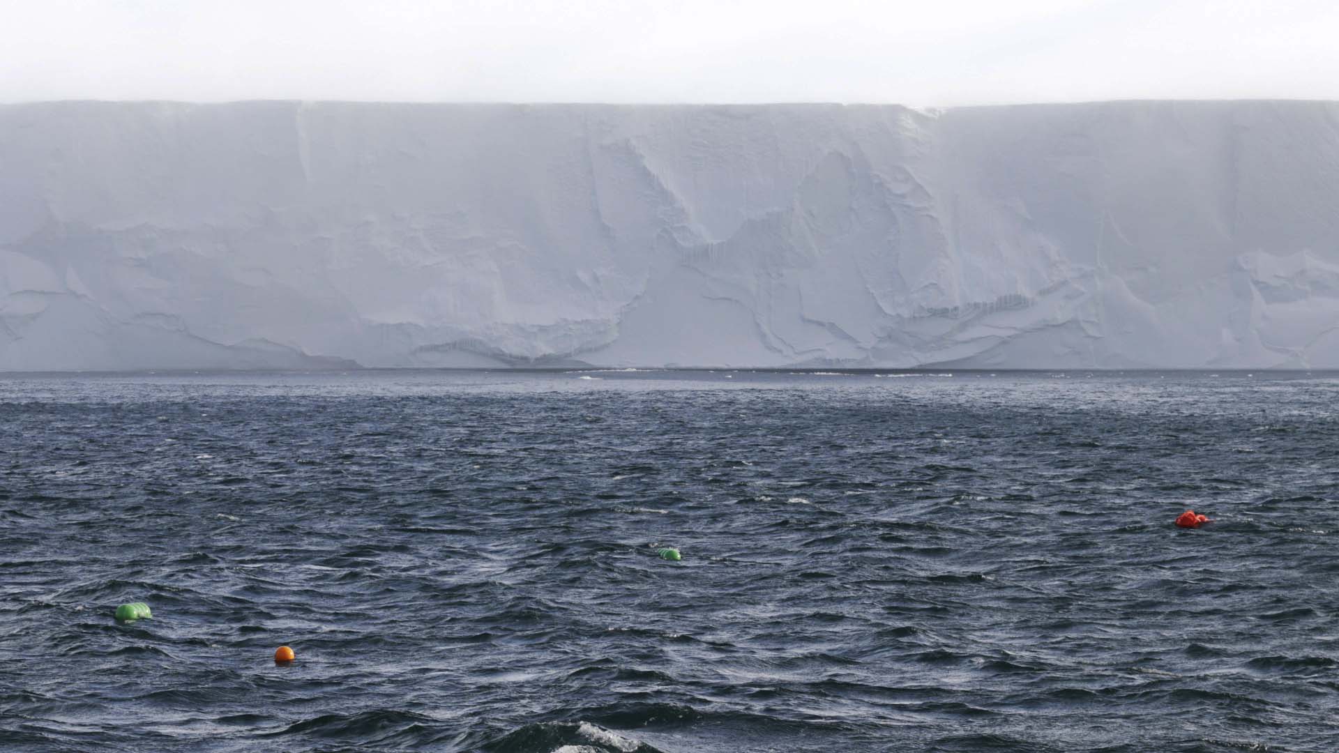 A photo of the mooring about to be recovered