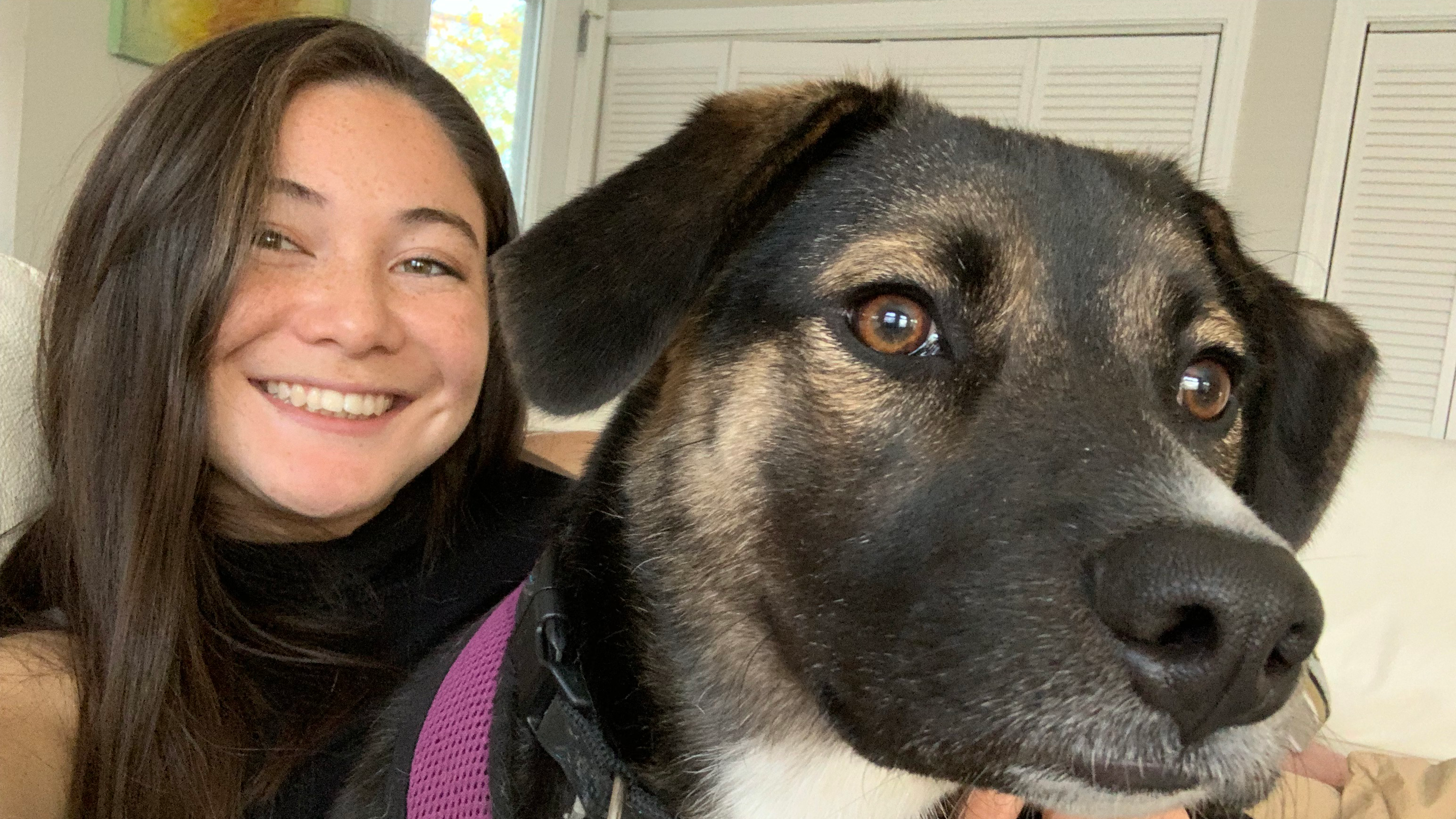 Ellen with her dog