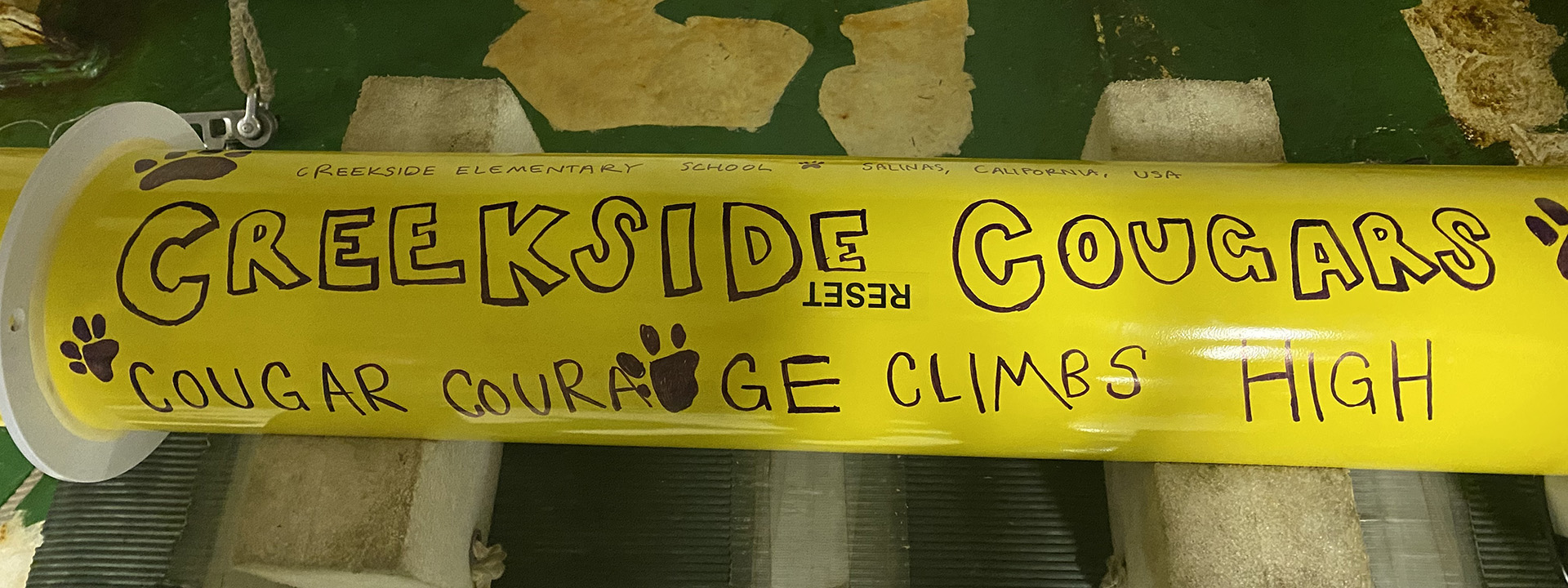 Cougar Courage Climbs High was adopted by Creekside Elementary School in Salinas, California and deployed at 32°N