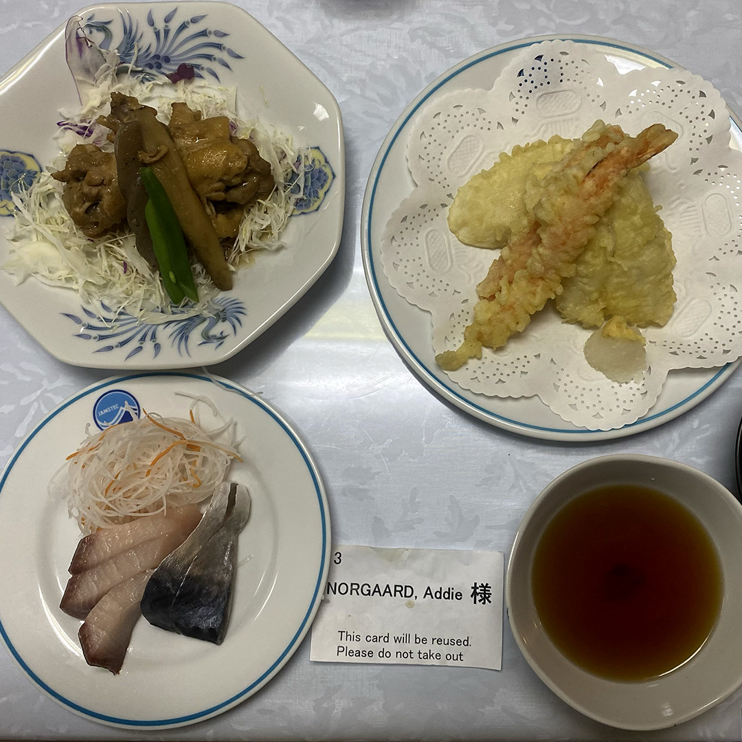 One of many delicious meals aboard R/V Mirai