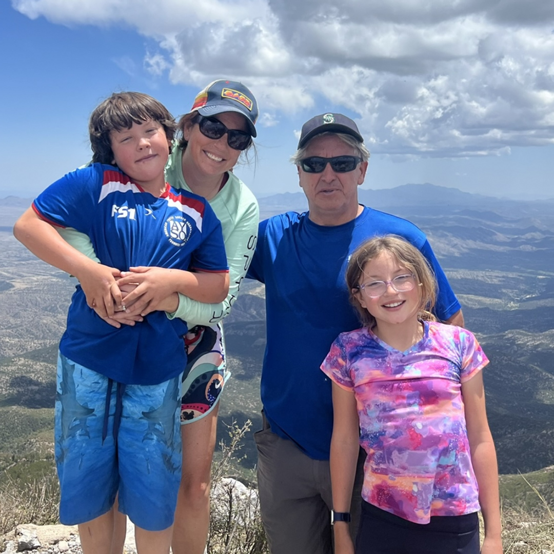ennie and her family at the top of Mt…, near where they live in Arizona