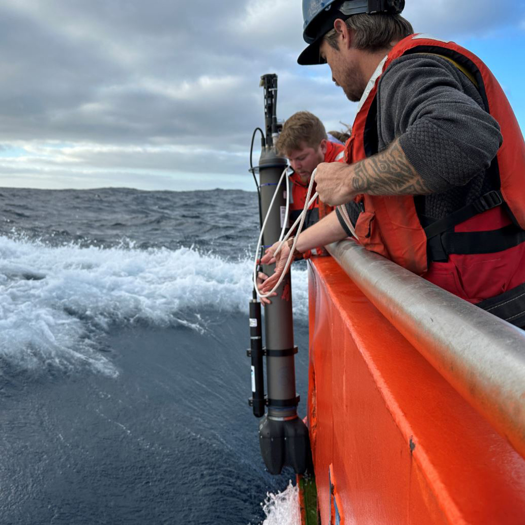 Deploying a float over the side of the RVIB Palmer