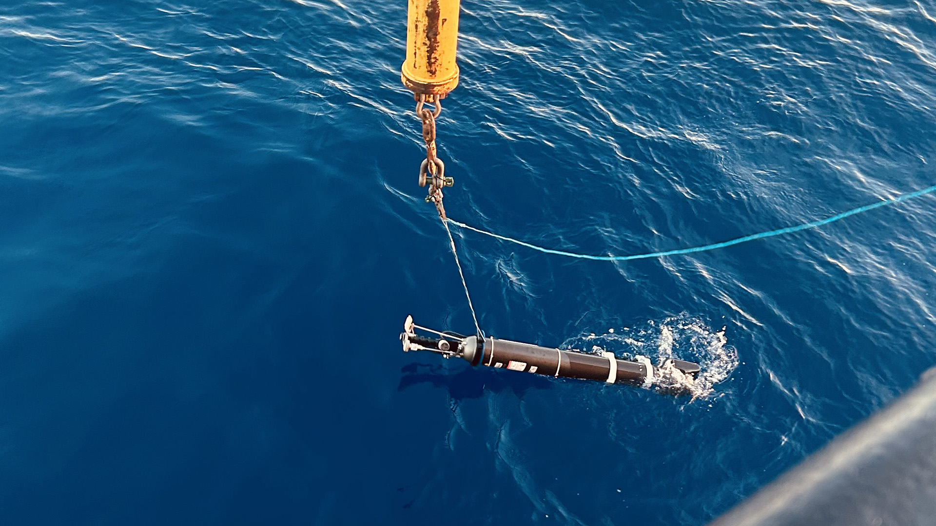 6.16 Blue Water 16x9 As we deploy one of the BGC Argo floats, the deep blue nutrient poor water makes a great backdrop.