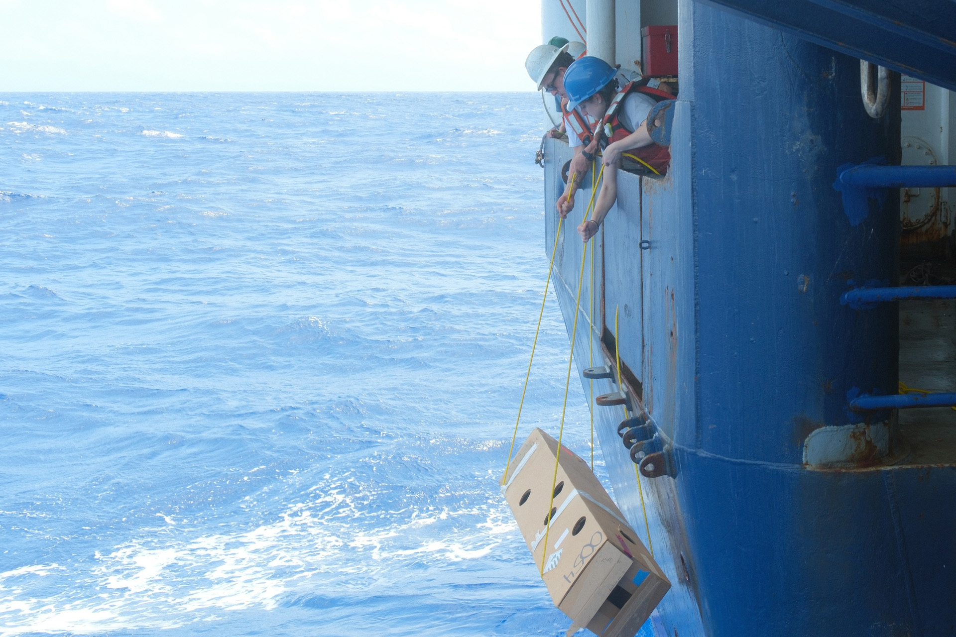 Float Deployed Over Side Zoe Fricker excitedly says goodbye to another Core float.